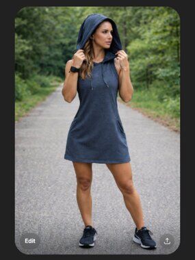 Freedom Trail by Kyoden Blue Sweatshirt Dress Athletic Athleisure Size Large